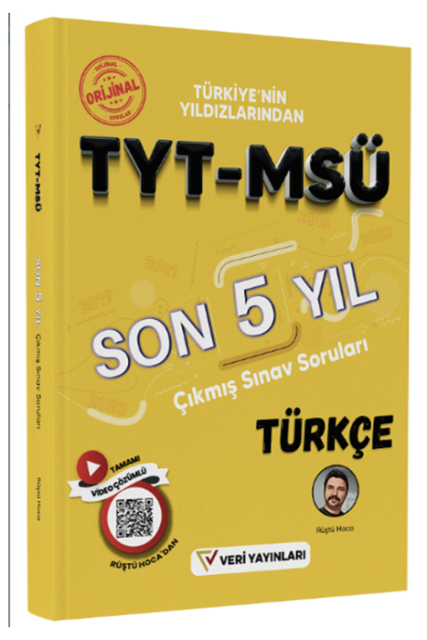 YKS TYT MSÜ Türkçe Son 5 Yıl Çıkmış Sınav Soruları Veri Yayınları