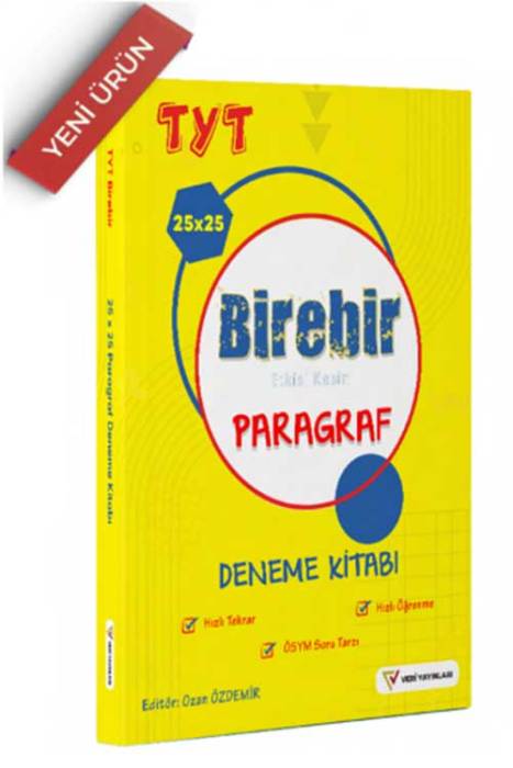 YKS TYT Paragraf Birebir 25x25 Deneme Veri Yayınları