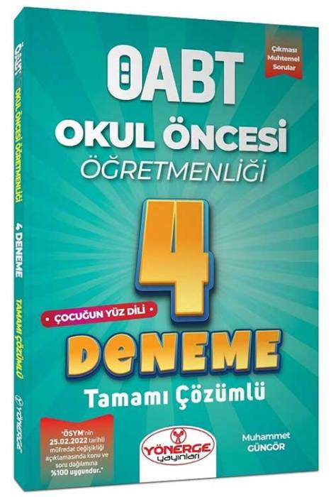 2024 ÖABT Okul Öncesi Öğretmenliği 4 Deneme Çözümlü Yönerge Yayınları