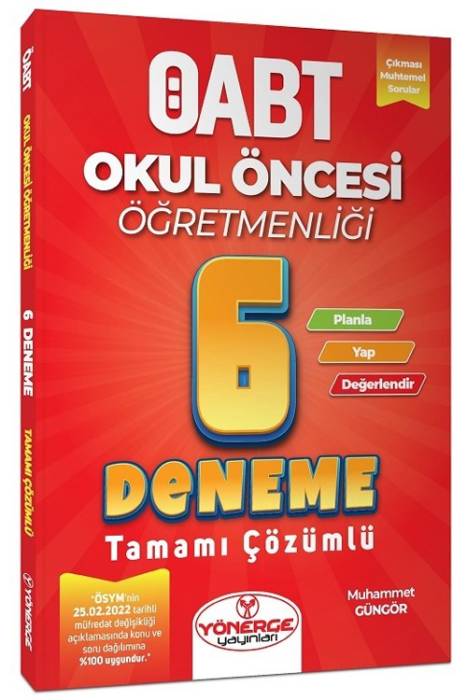 2023 ÖABT Okul Öncesi Öğretmenliği 6 Deneme Çözümlü Yönerge Yayınları