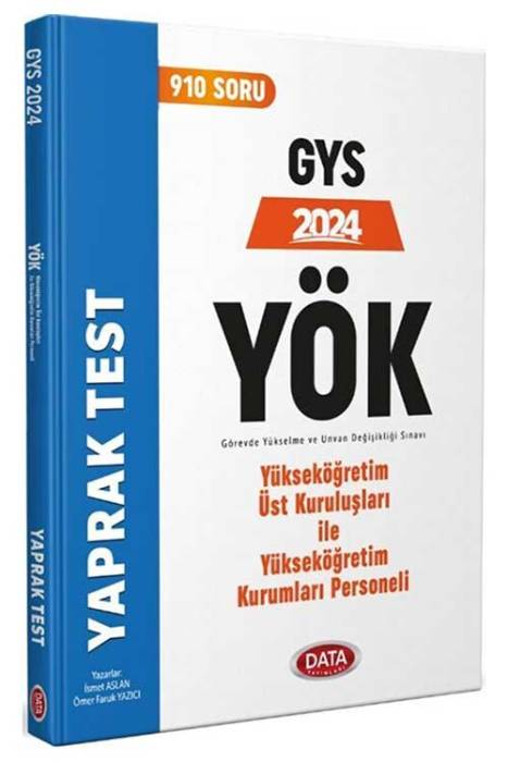 2024 GYS Yükseköğretim Üst Kuruluşları İle Yükseköğretim Kurumları Personeli YÖK Yaprak Test Data Yayınları